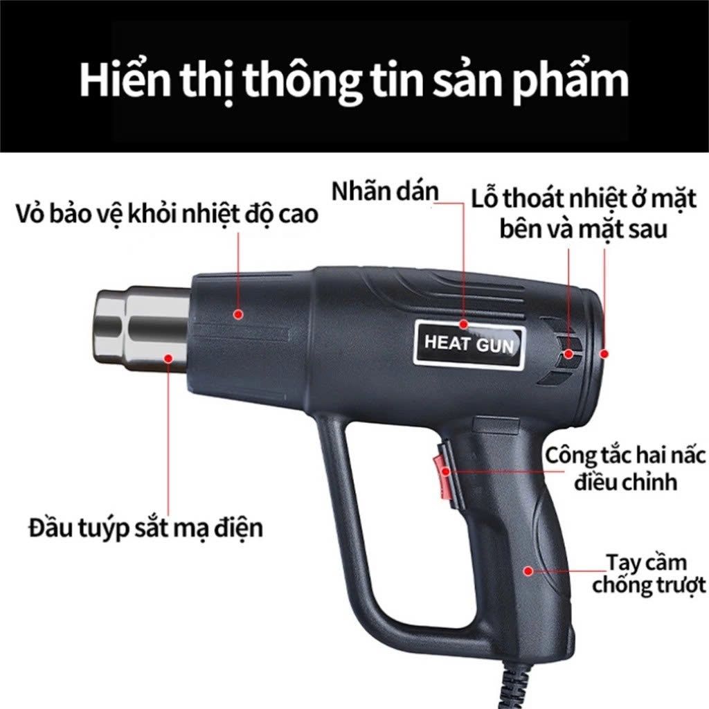 Máy khò mật, khò hơi nóng cầm tay 2000W - Ảnh 4